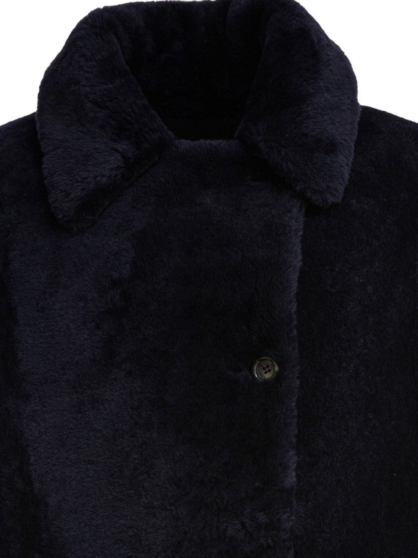 B&W Textured Black Lamb Coat