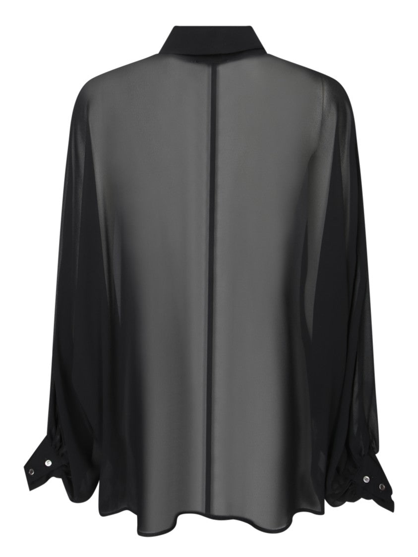 Blanca Vita Oversized Black Georgette Shirt