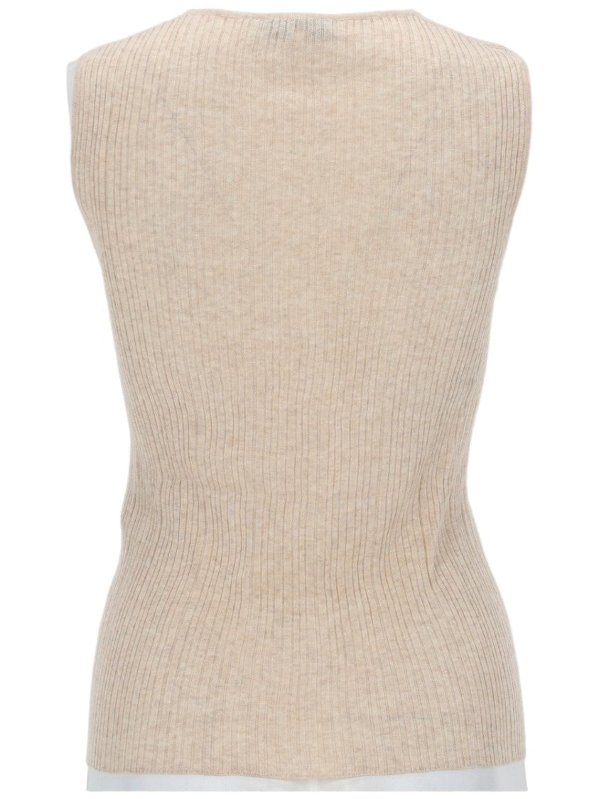 Maison Kitsuné Neutral Baby Fox Ribbed Knit Tank Top
