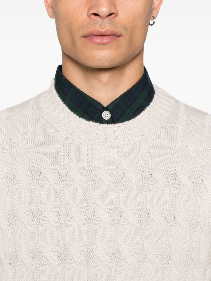 Vengera Cable Knit White Sweater