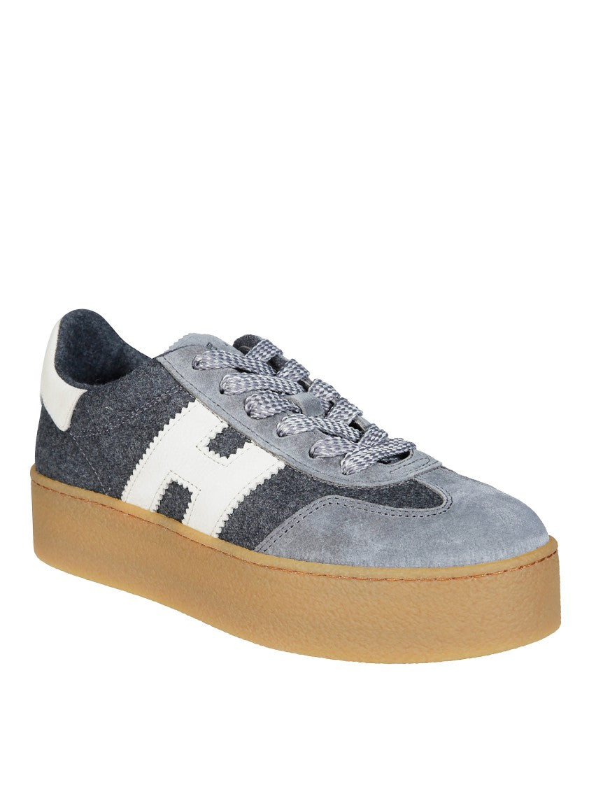 Hogan H698 Allacciato H Textured Grey Fabric Sneakers