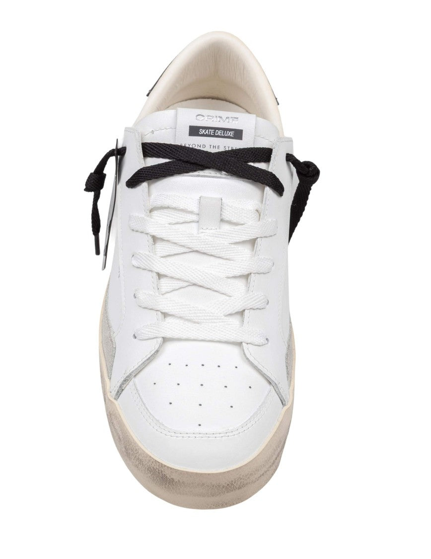 Crime London Crime Sk8 Deluxe Leather Sneakers, Black