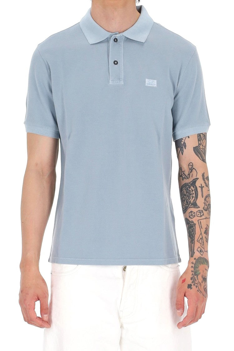 C.P. Company Light Blue Gauge 24 Cotton Piquet Polo Shirt