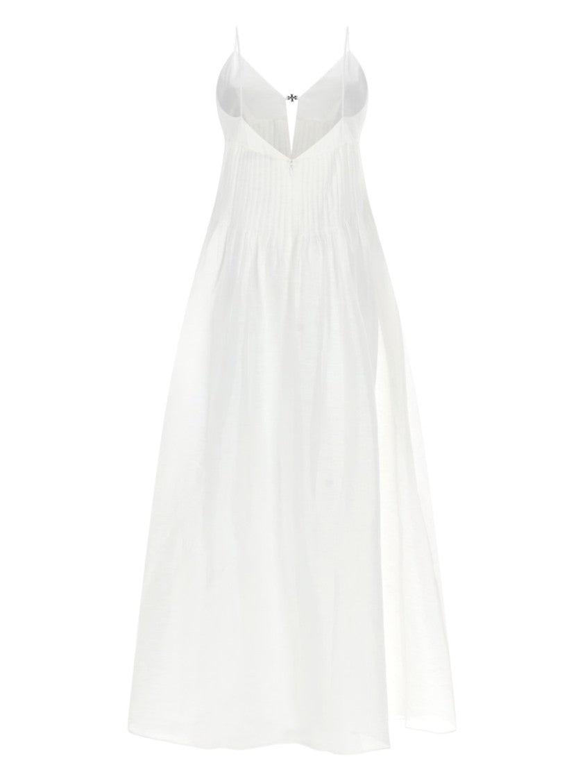Tory Burch Linen Silk Deep V-Neck Dress
