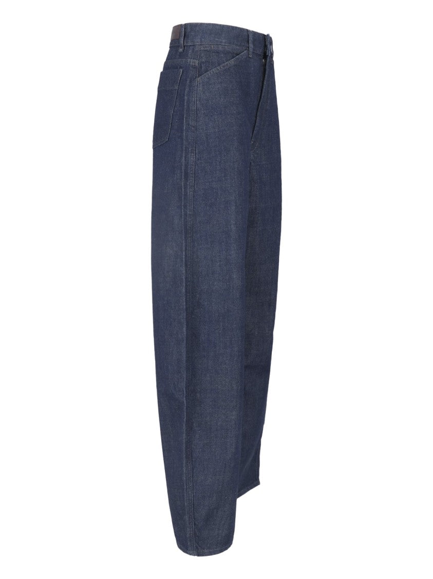 Lemaire High-Waisted Rounded Blue Denim Jeans