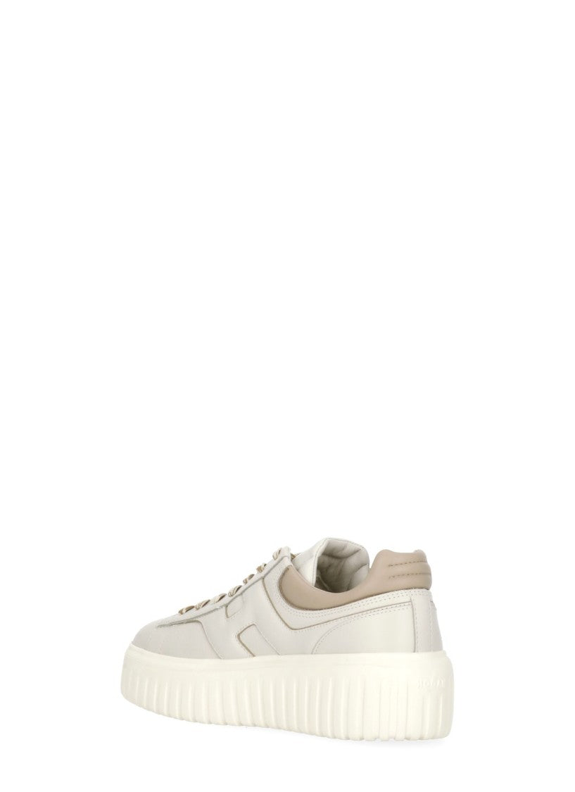 Hogan Ivory H-Stripes Leather Sneakers