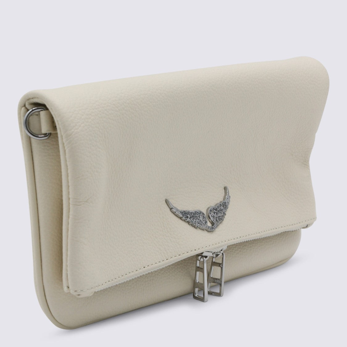 Zadig & Voltaire White Rock Grained Leather Shoulder Bag