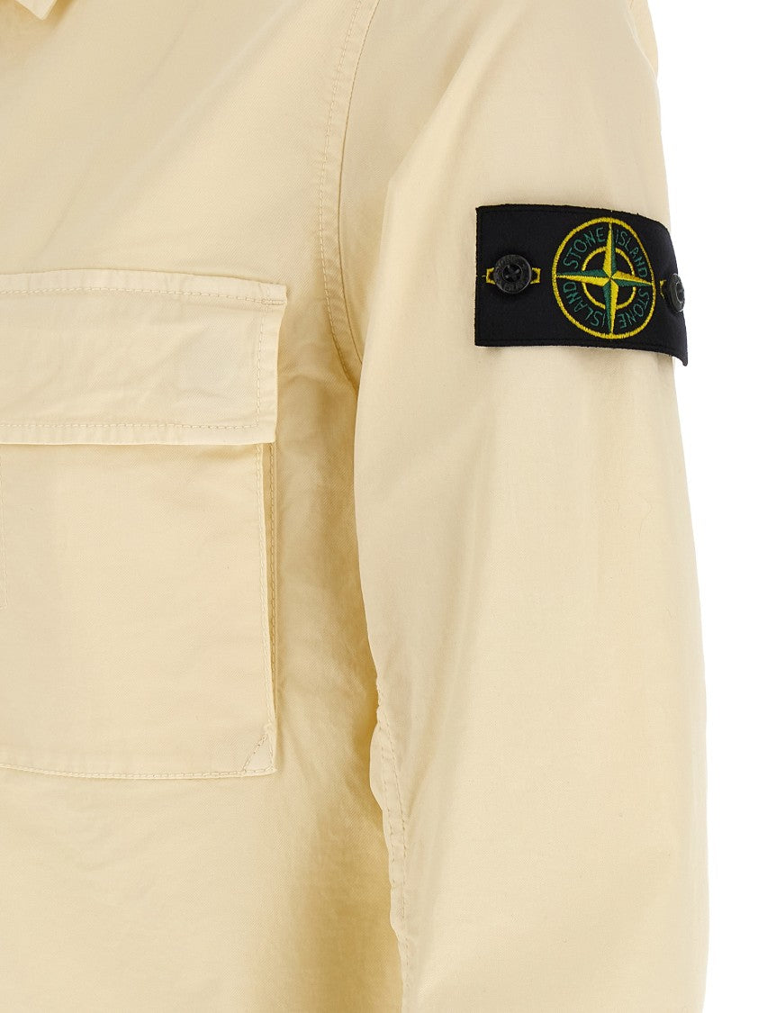 Stone Island Garment-Dyed Stretch Cotton Twill Overshirt