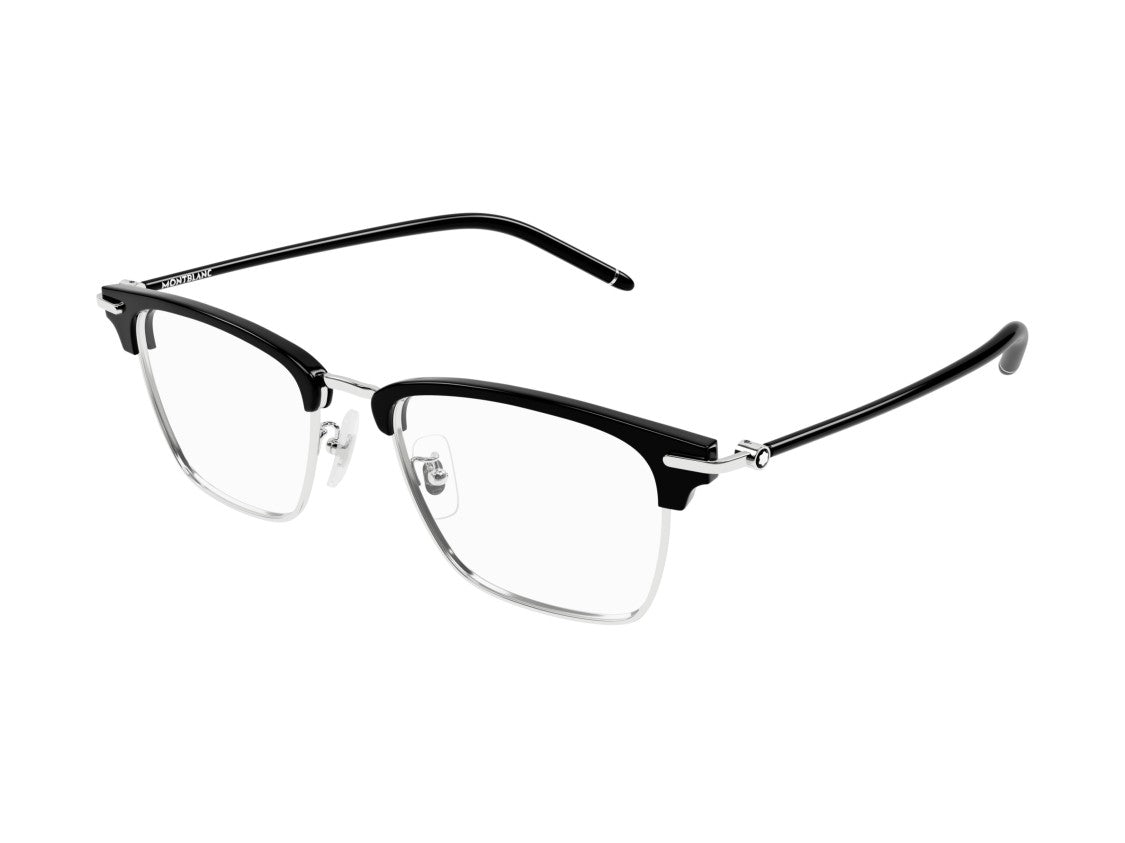 Montblanc Silver Mb0409o Black Half-Rim Eyeglasses