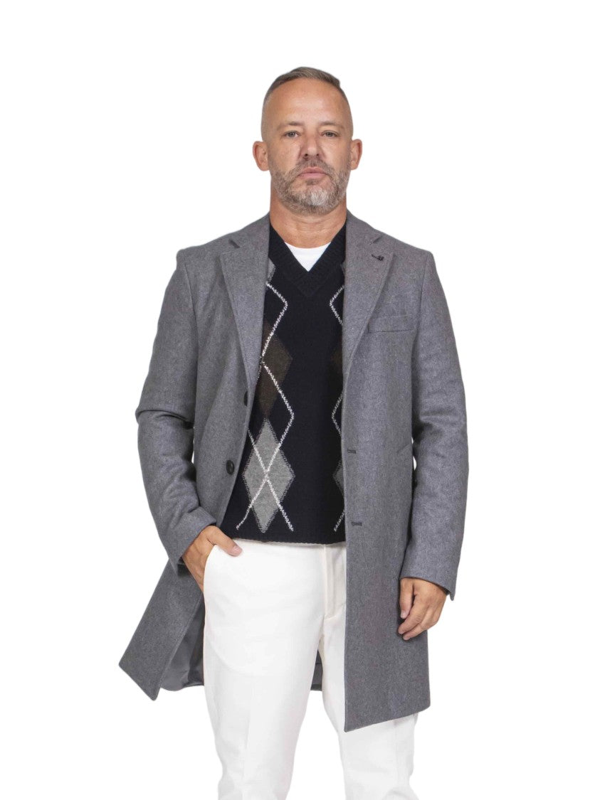 Messagerie Picca Mid-Length Grey Tailored Peacoat