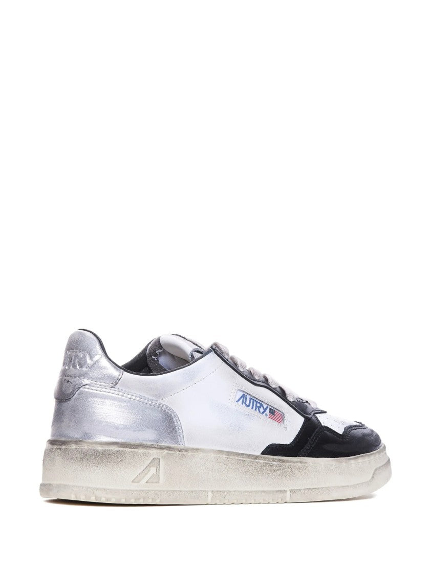 Autry Chunky White Sneakers With Textured Panels