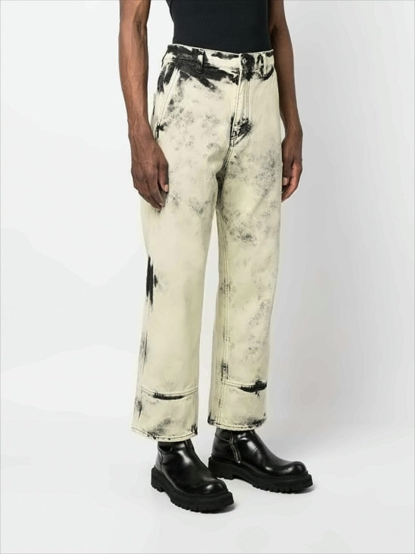 Oamc Relaxed Straight-Leg Denim Pants With Distressed Finish