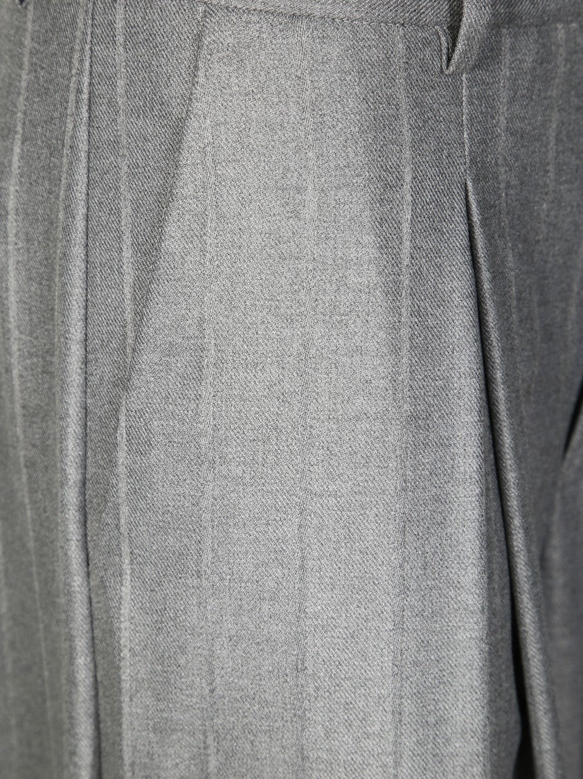 The Andamane Wide-Leg Palazzo Pants With Vertical Pinstripes