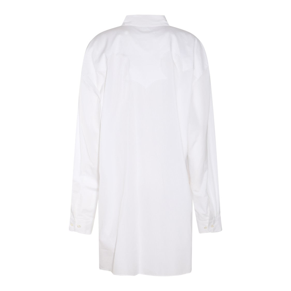 Maison Margiela Cotton Shirtdress With Straight-Point Collar And Curved Hem