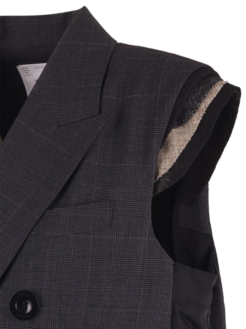 Sacai Double-Breasted Glen Check Vest