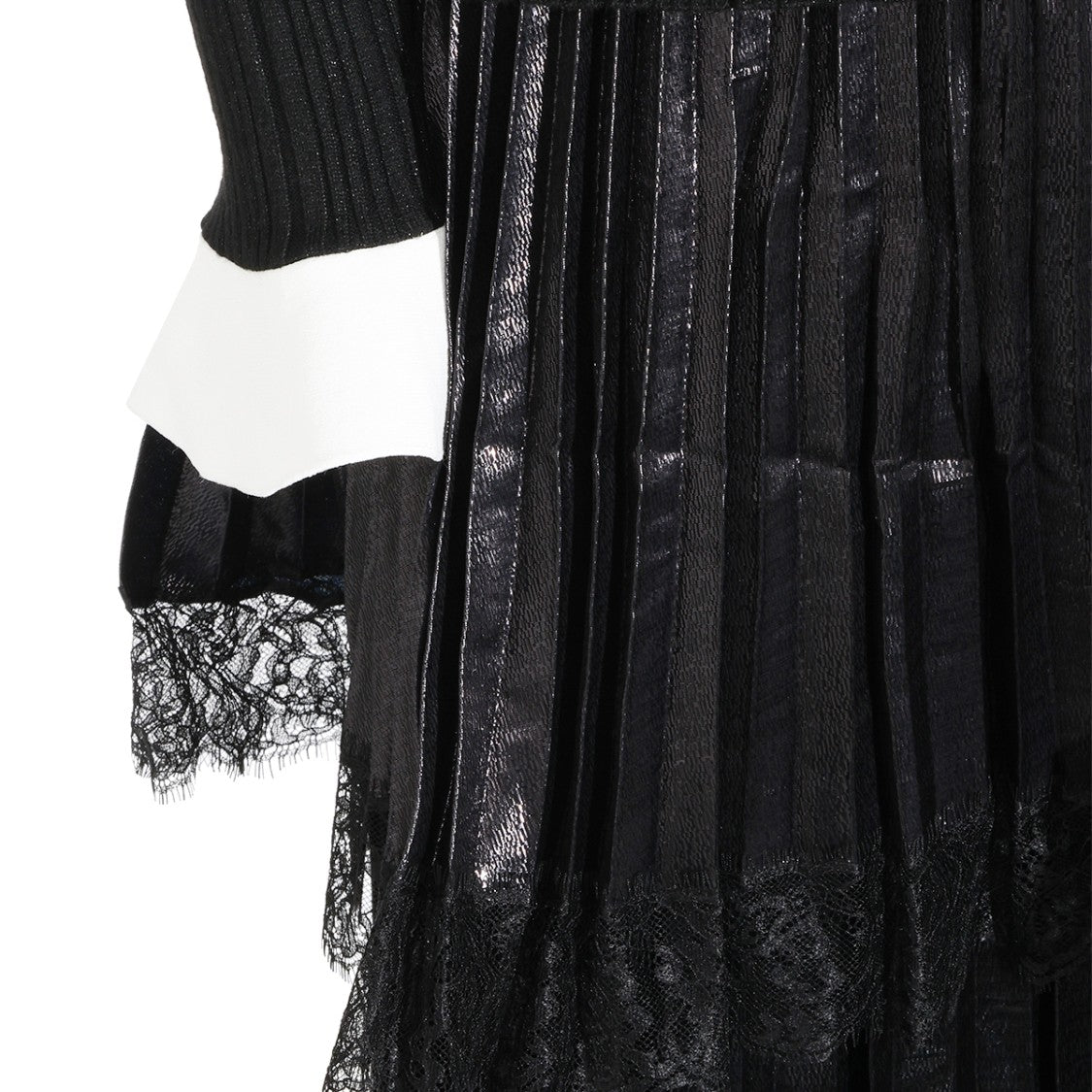 Self-Portrait Fitted Ribbed Knit Belted Midi Dress