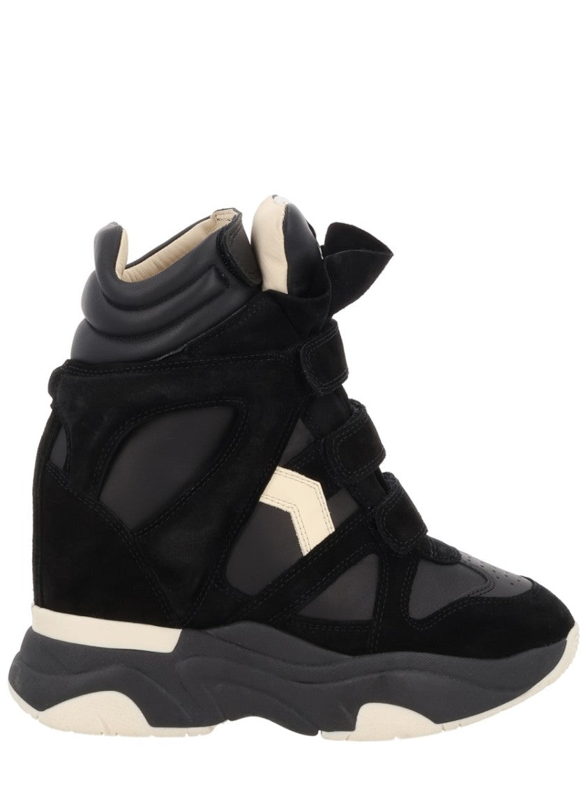 Isabel Marant Balskee High-Top Layered Leather Sneakers