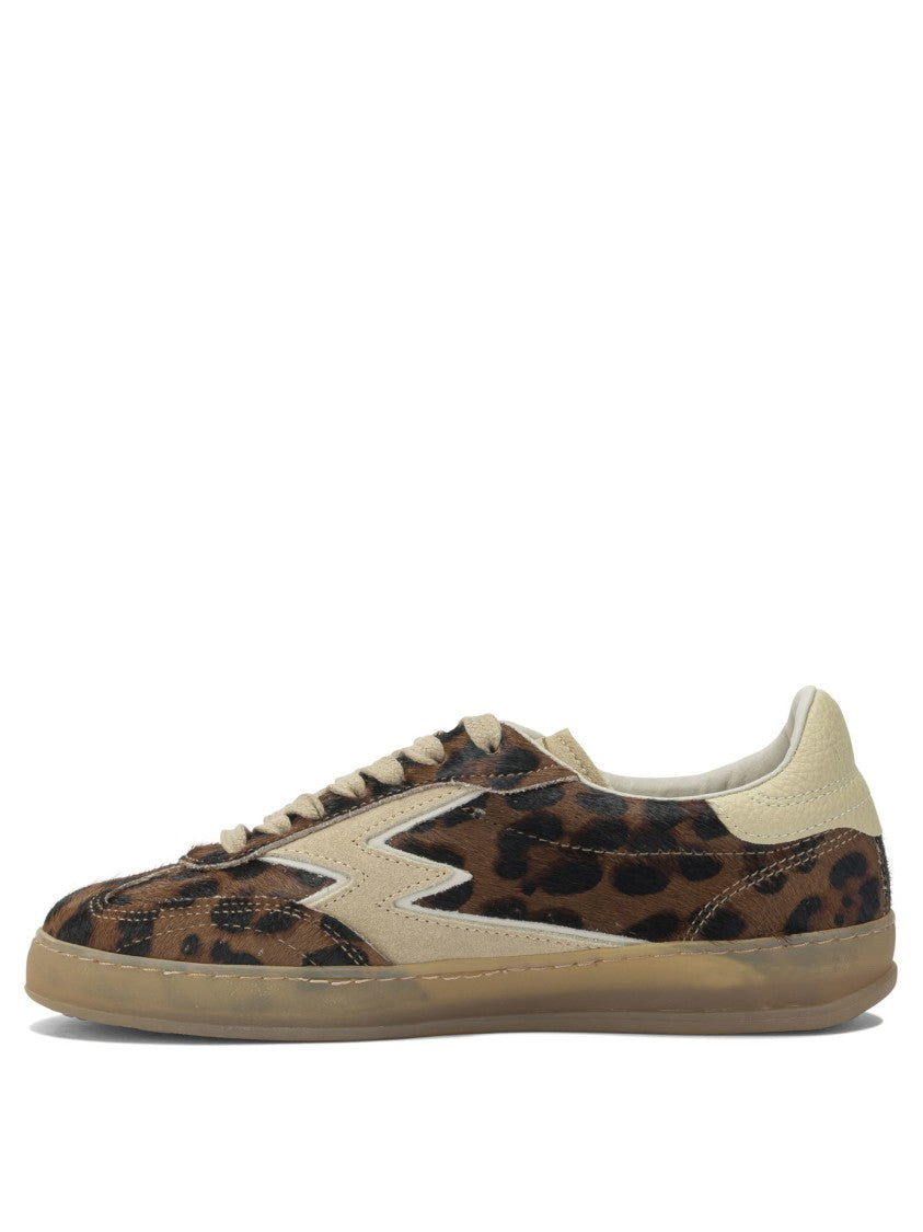 Moaconcept Leopard Print Leather Sneakers With Translucent Sole