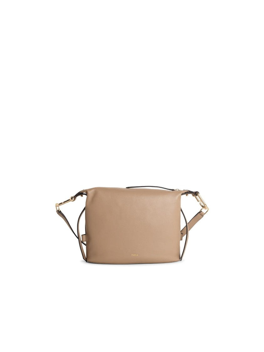 Furla 'Nuvola M' 'Greige' Leather Bag