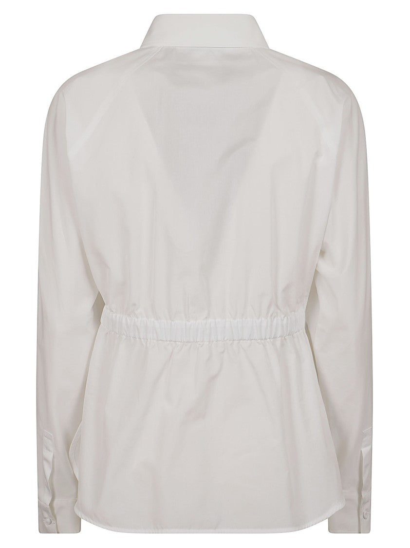 Max Mara Tazzina Shirt With Adjustable Drawstring Waist And Leather Accents