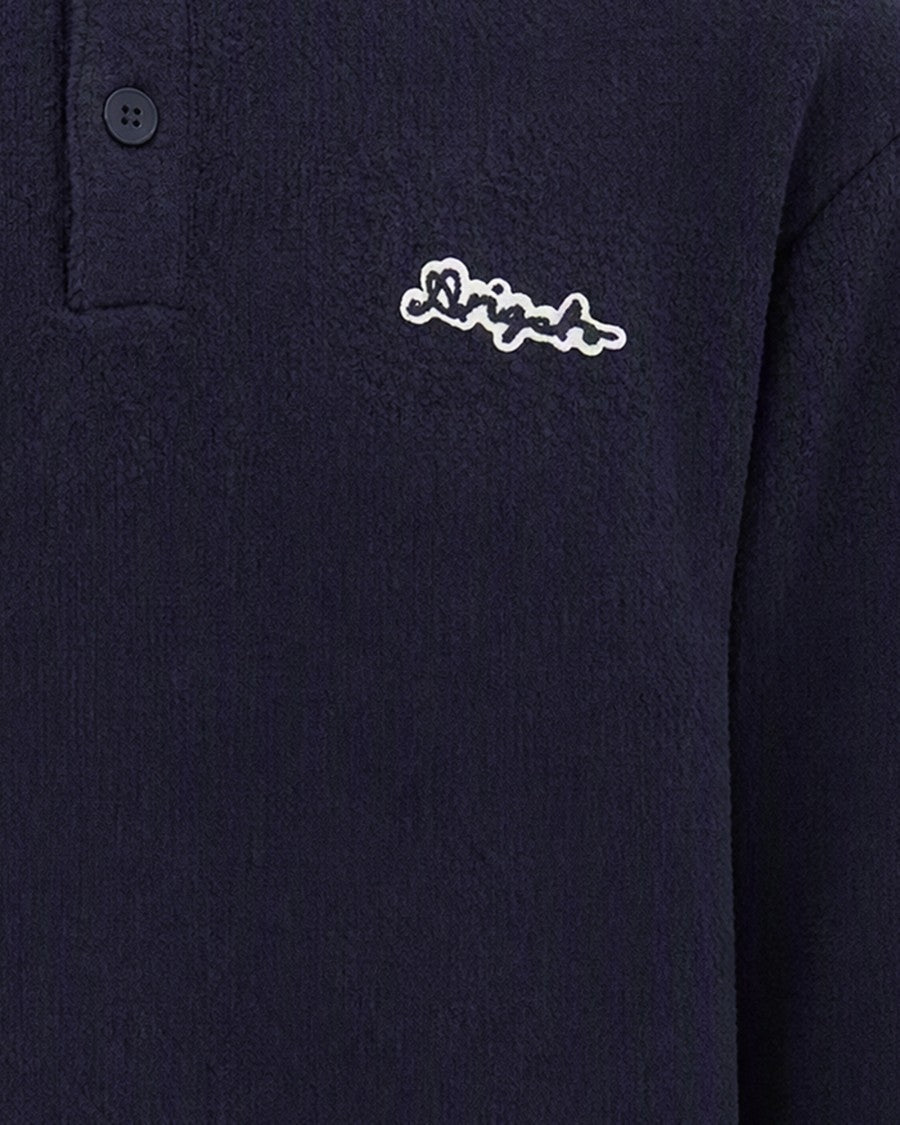 Axel Arigato Navy Textured Cotton-Blend Sweater