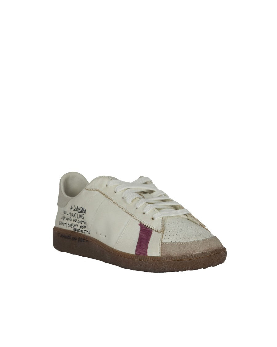 Patrizia Pepe Nappa Sneakers With Lettering Brown/Purple