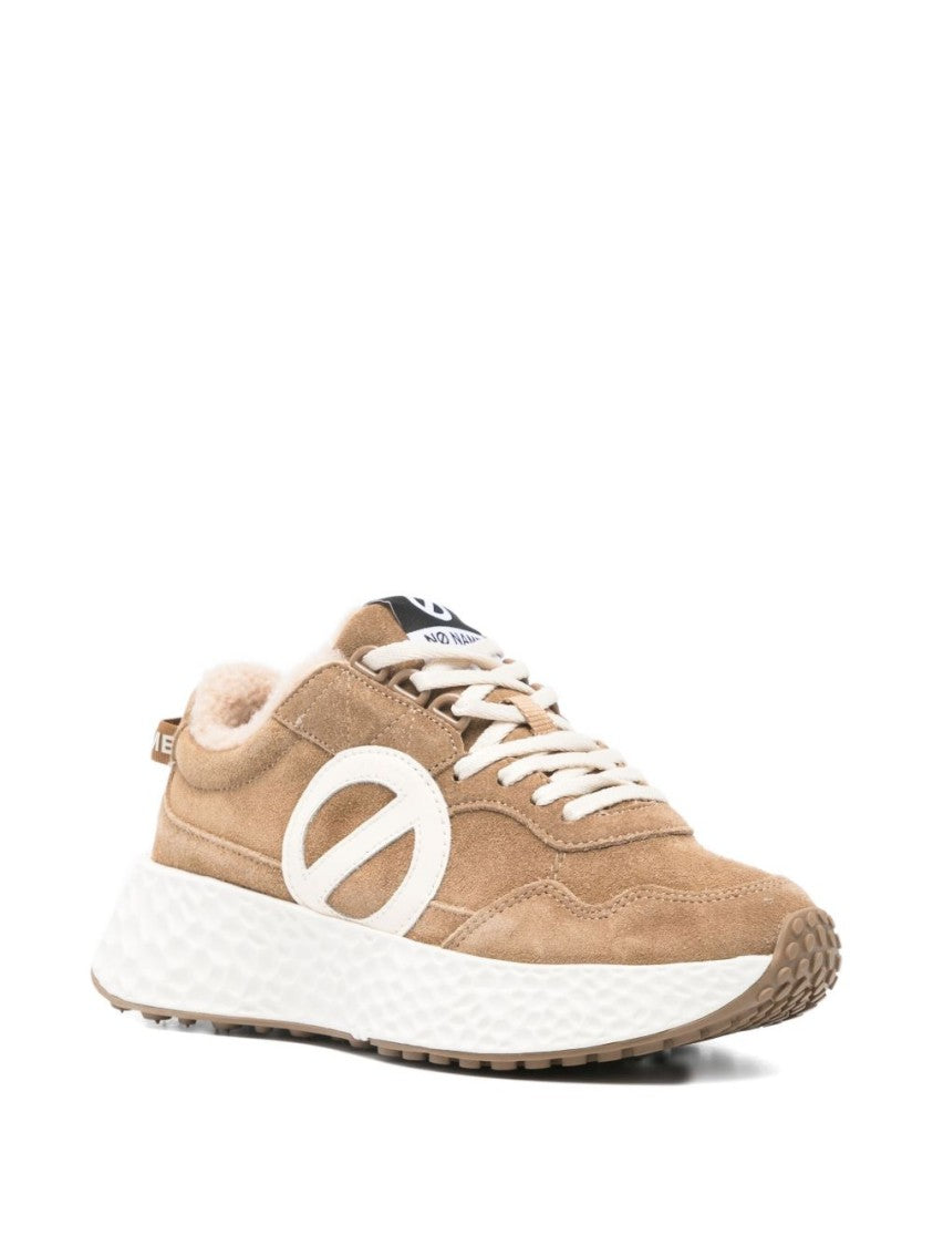 No Name Beige Suede Sneakers With Sole