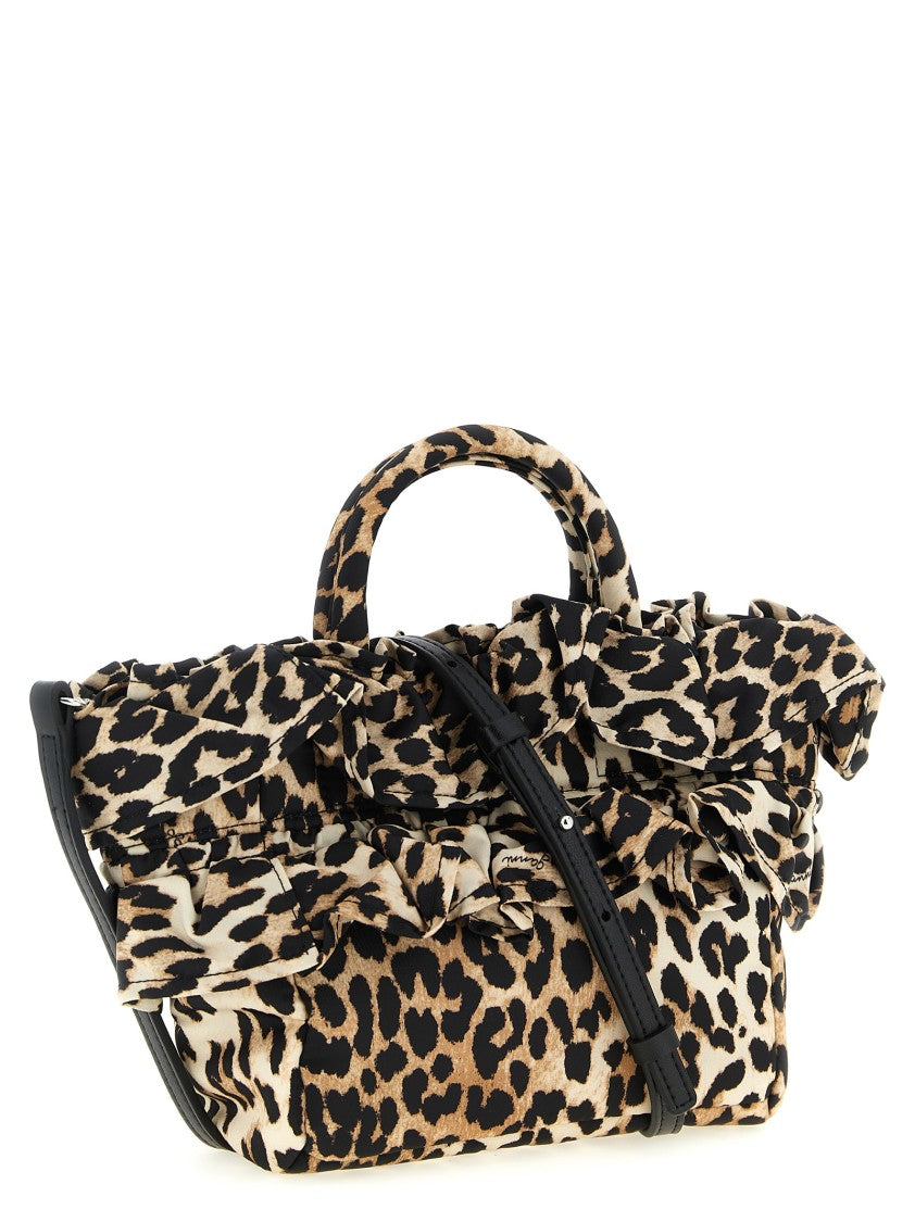 Ganni 'Mini Shopper Ruffle Print' Handbag