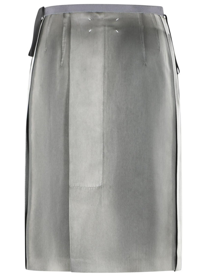 Maison Margiela Grey Viscose Midi Skirt