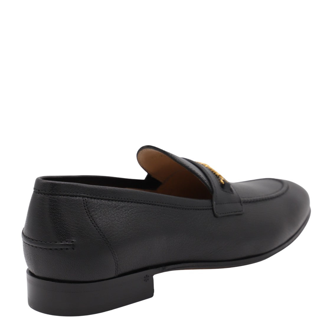 Valentino Garavani Classic Black Loafers With Gold Chain Detail
