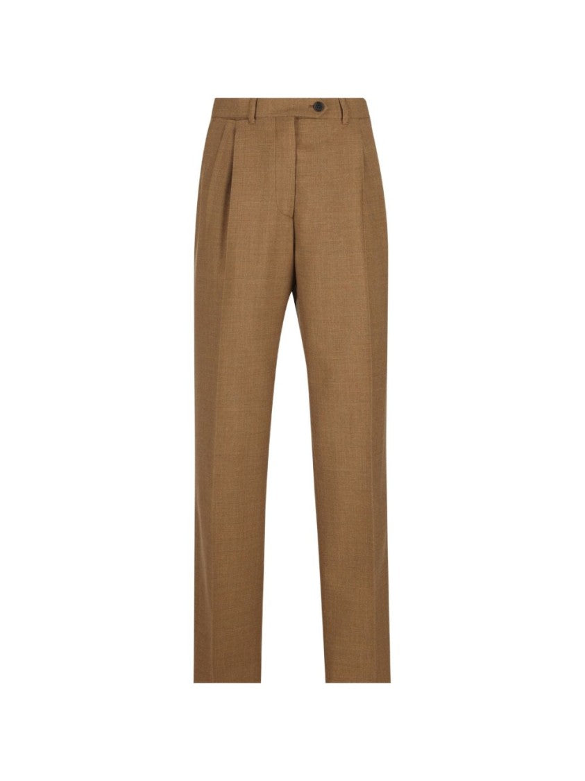 Prada High-Waisted Tailored Pleated Pants