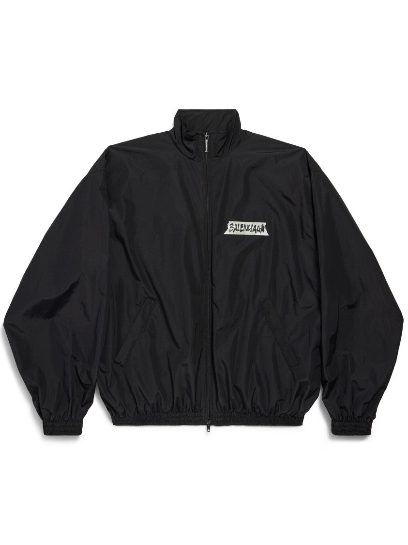 Balenciaga Black Medium Fit Graphic Tracksuit Jacket