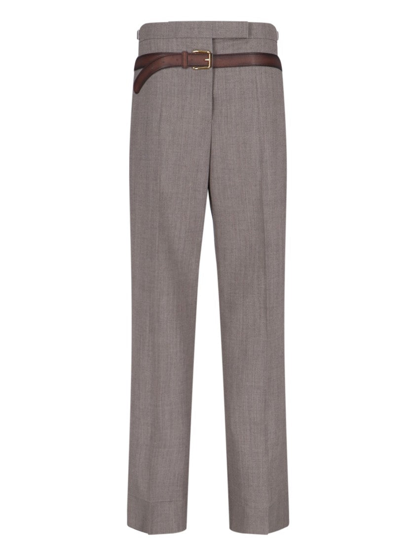 Prada Pants With Trompe-L'œil Belt – Brown