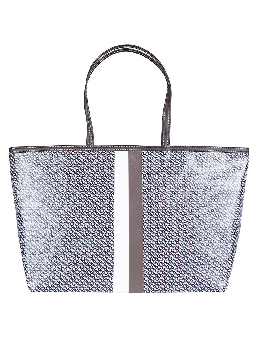 Tory Burch Geometric Patterned Racer Tote Bag With Dual Top Handles