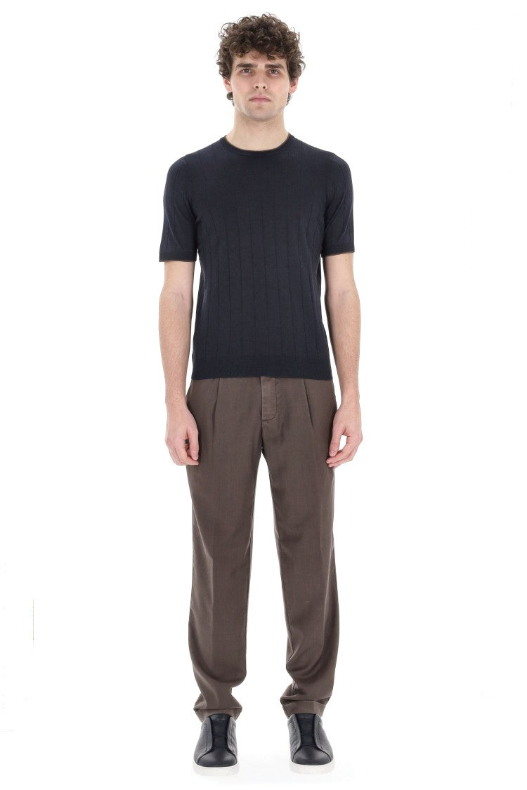Barba Pure Silk Ribbed T-Shirt