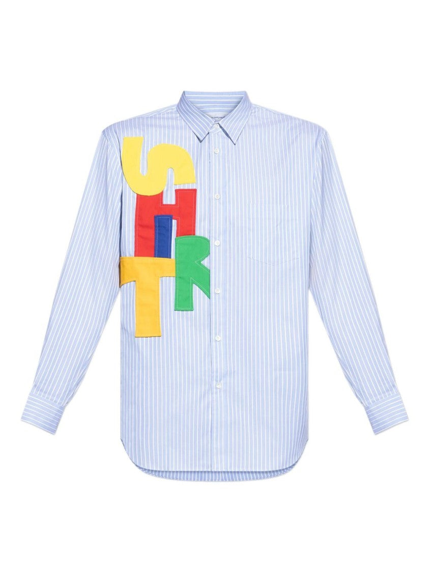Comme Des Garçons Long-Sleeve Button-Up Shirt With Appliqué Detail