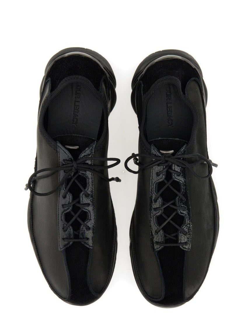 Our Legacy Black Klove Low-Profile Leather Sneakers