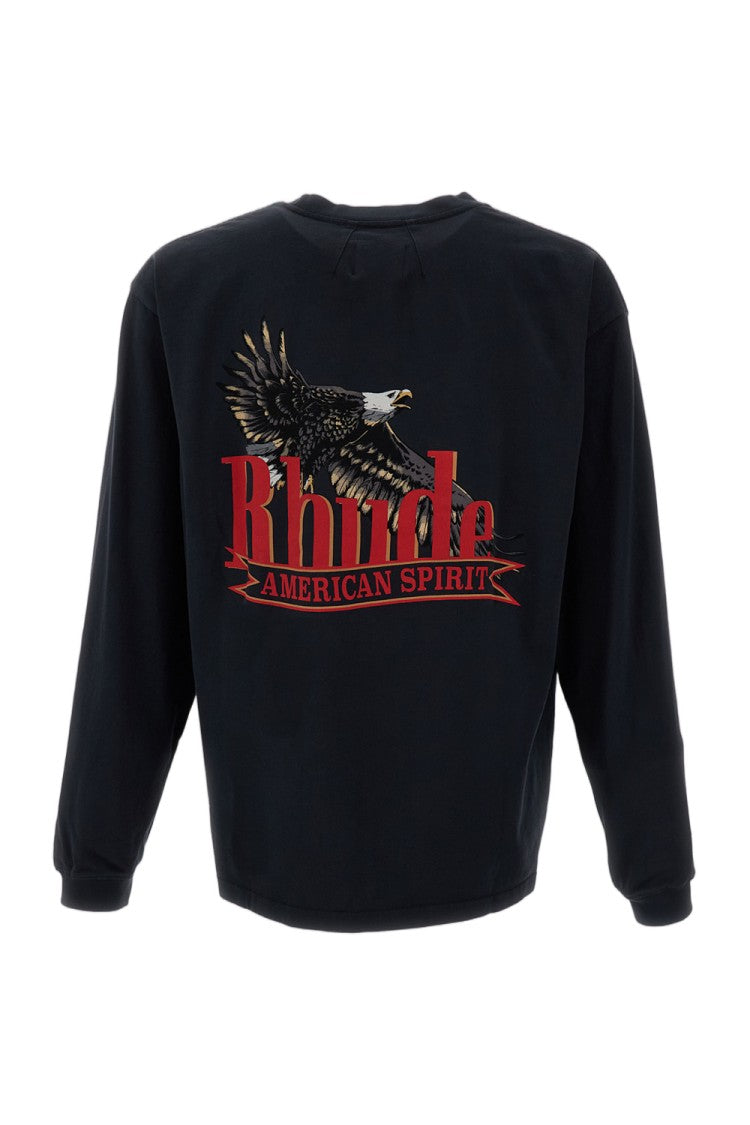 Rhude Black American Spirit Pocket Long Sleeve T-Shirt