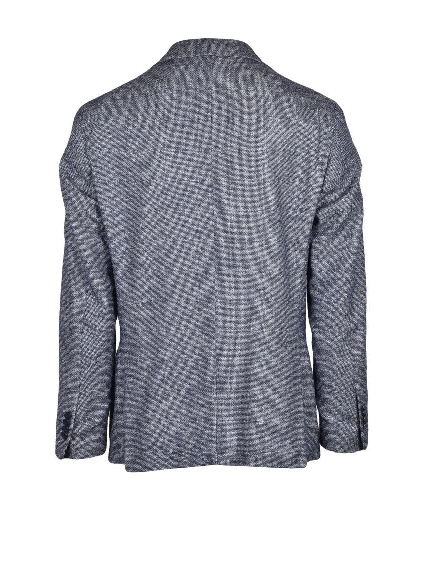 Luigi Bianchi Round Jacket Linen/Cotton/Polyamide - Blue