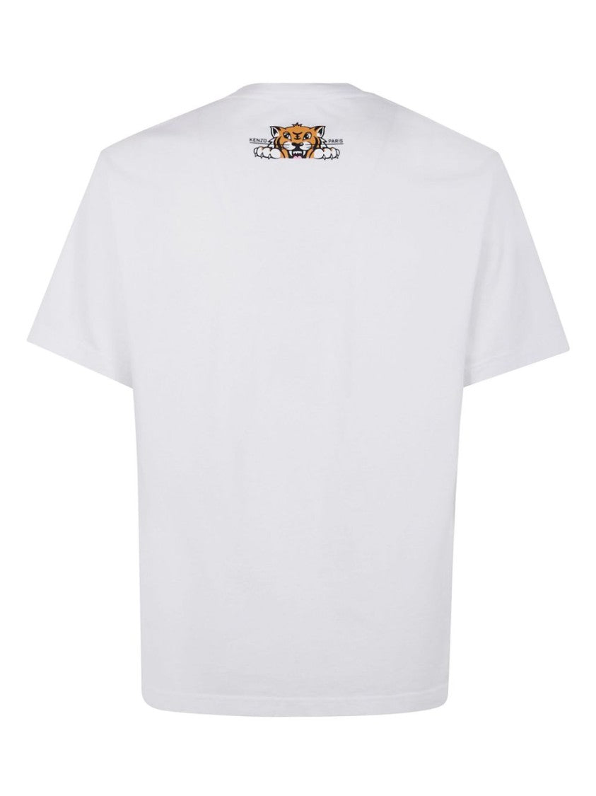 Kenzo Graphic Tiger Face Print White T-Shirt