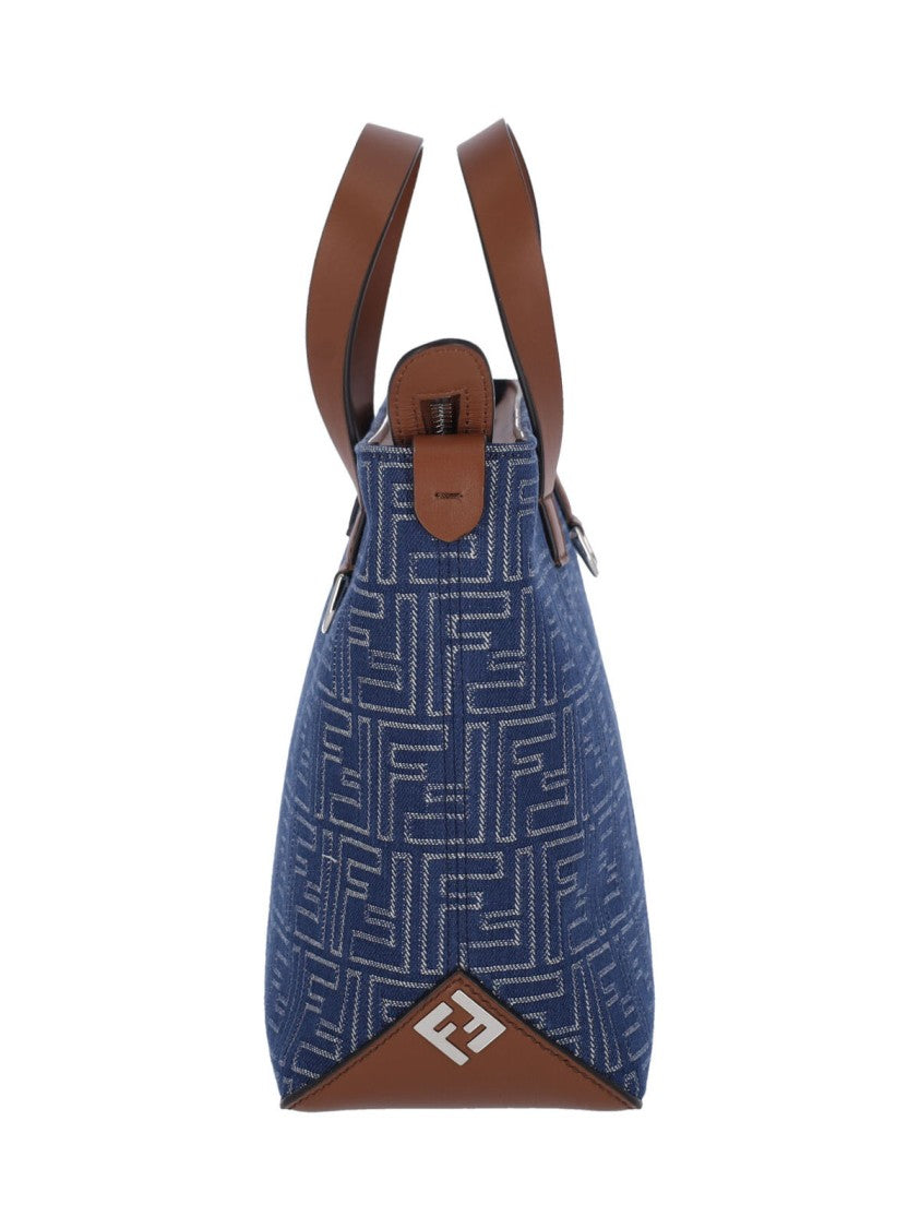 Fendi "Ff" Small Bora Tote Bag Blue