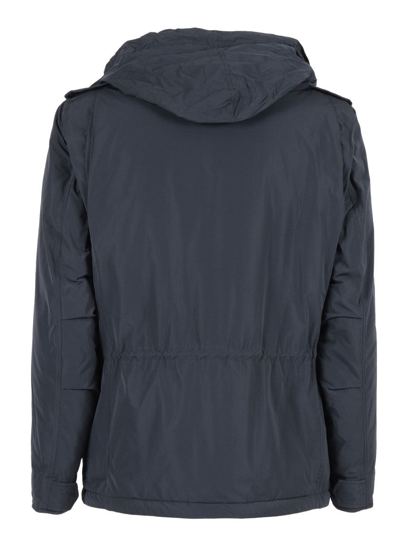 Aspesi Grey Jacket With Front Zip Closure