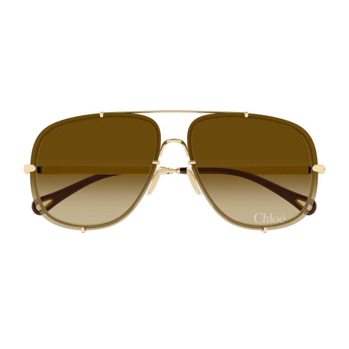 Chloé Gold Ch0348s Oversized Square Metal Sunglasses