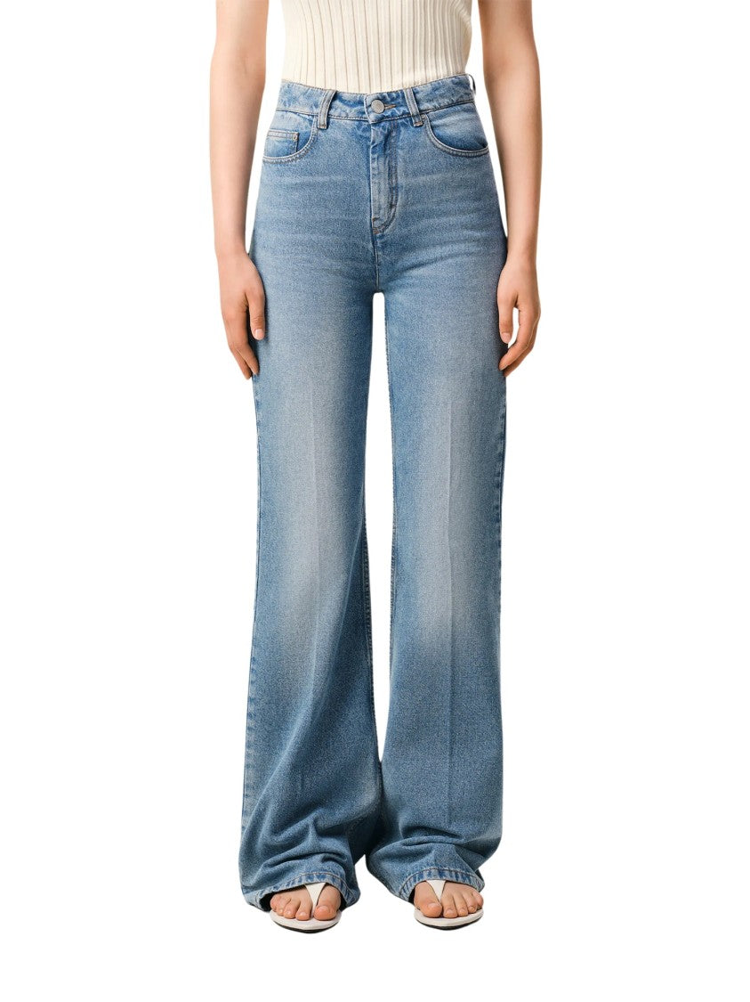 Ami Paris Blue High-Waist Flare Denim Jeans