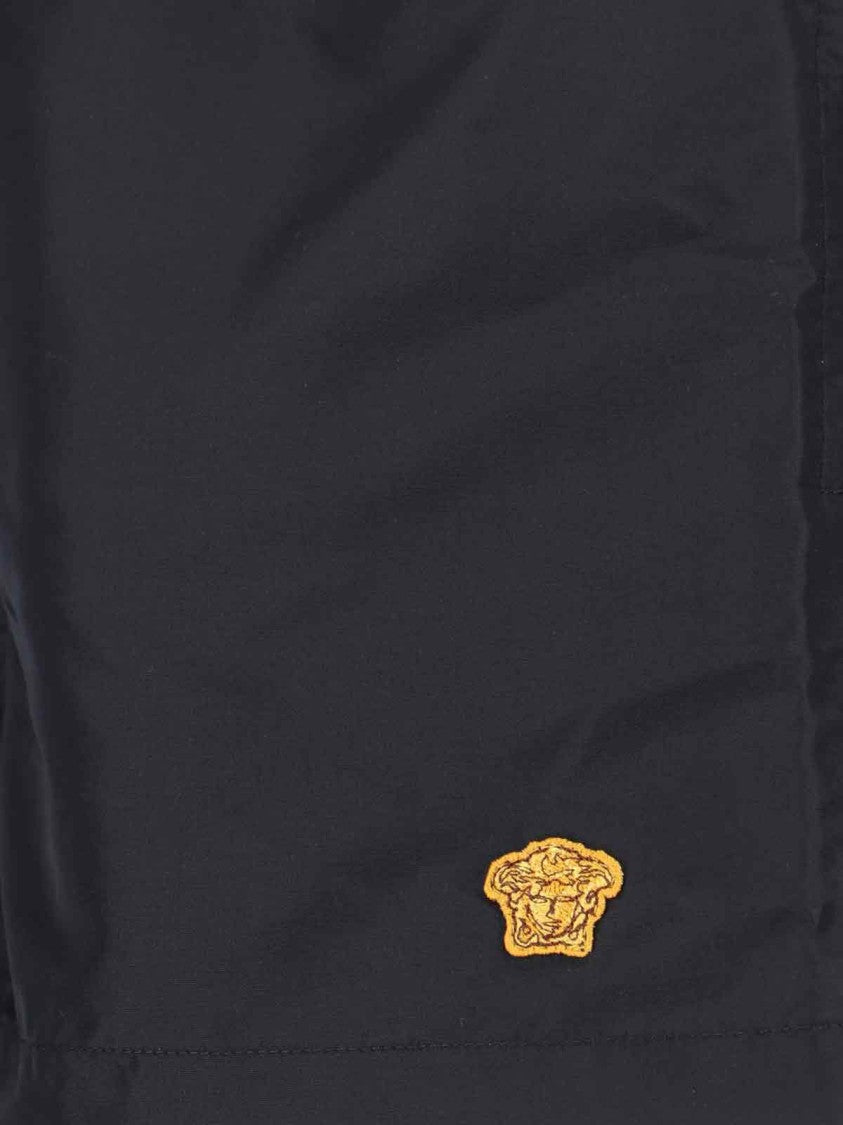 Versace "Swim Golfo Medusa Patch" Swim Shorts – Black