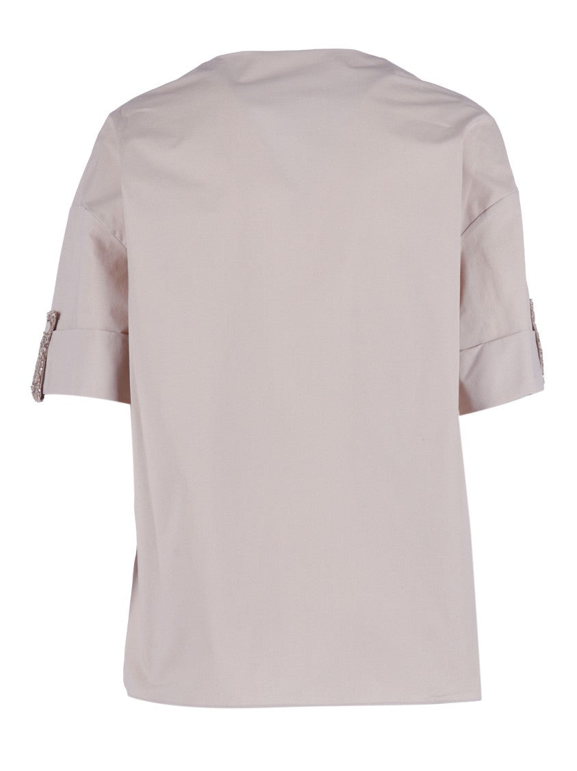 Antonelli Firenze Boxy V Notch Sequined T-Shirt