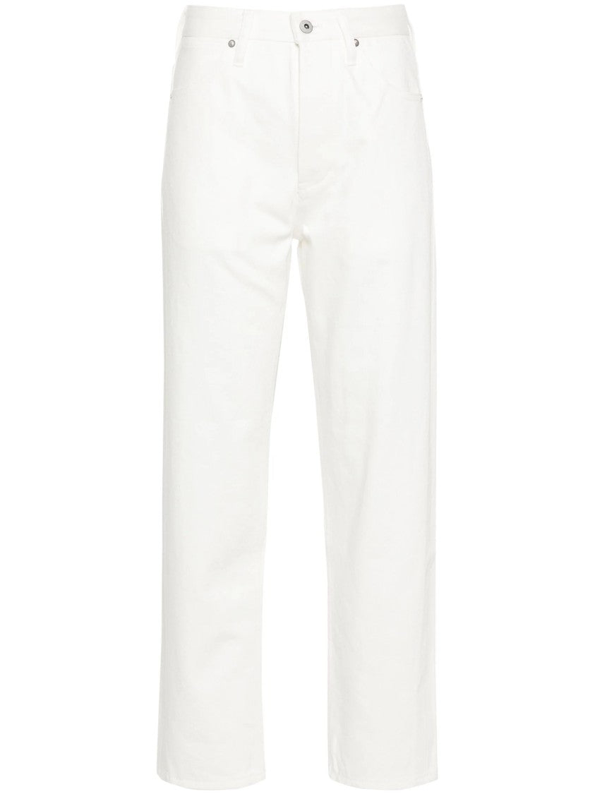 Jil Sander White Mid-Rise Five-Pocket Cotton Straight-Leg Pants