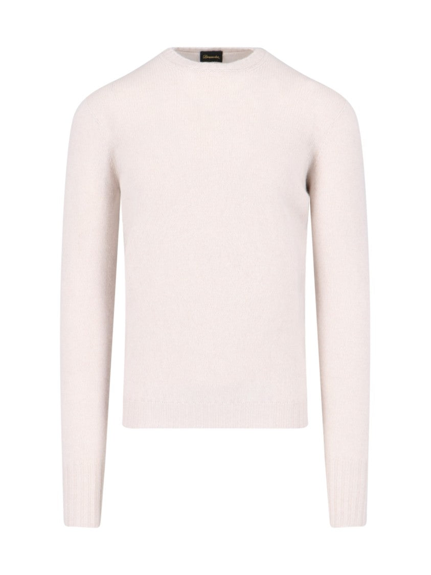 Drumohr Classic Sweater In Cream Cashmere Crew Neck