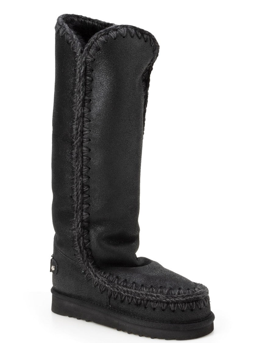 Mou Eskimo 40 Rhinestones Logo Sheepskin Boots