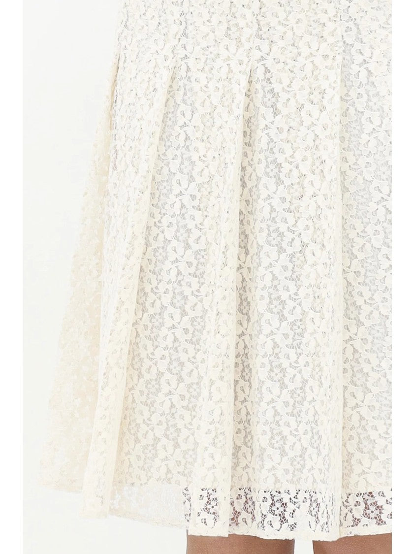 Max Mara White Cotton Polyamide Beta Skirt